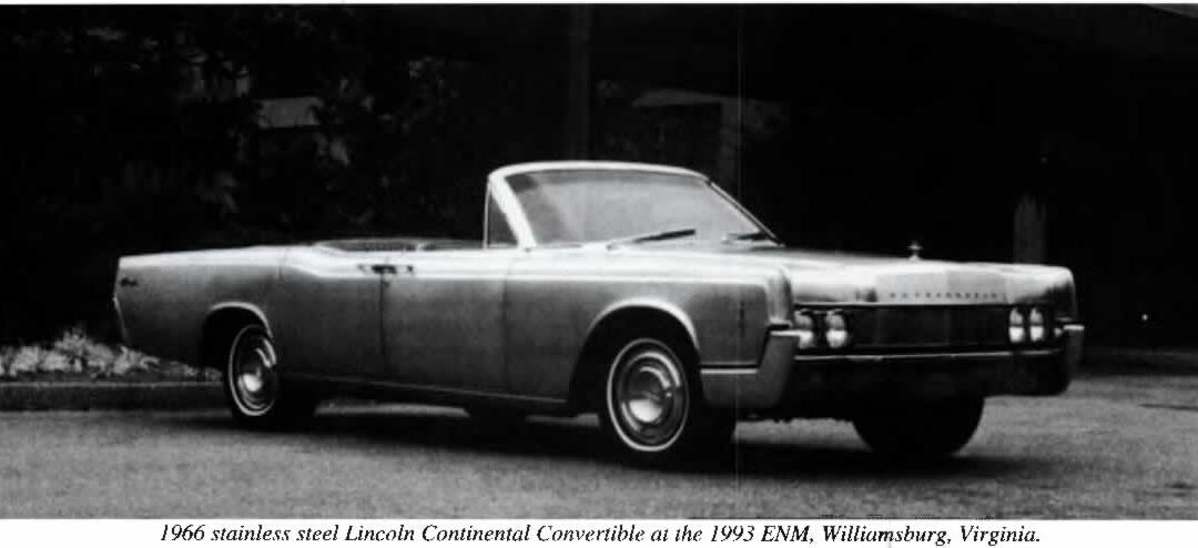 Stainless Steel Lincoln Continental Convertible at Williamsburg, 1993